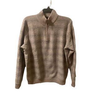 Kinross Cashmere Sweater 1/4 Zip Brown Beige Sz XXL‎ Men's Textured